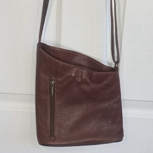 Vintage Leather Crossbody Bag Pelletteria Di Mario Asymetrical Dark Brown Purse